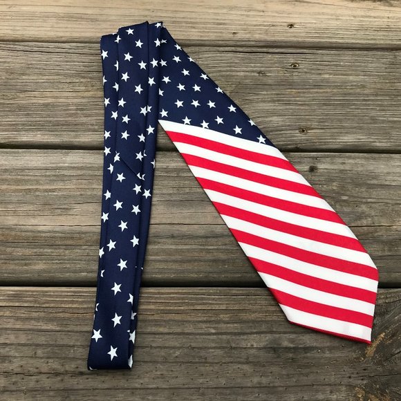 4th July Men Tie USA Flag Patriot Necktie Classic - Picture 2 of 9